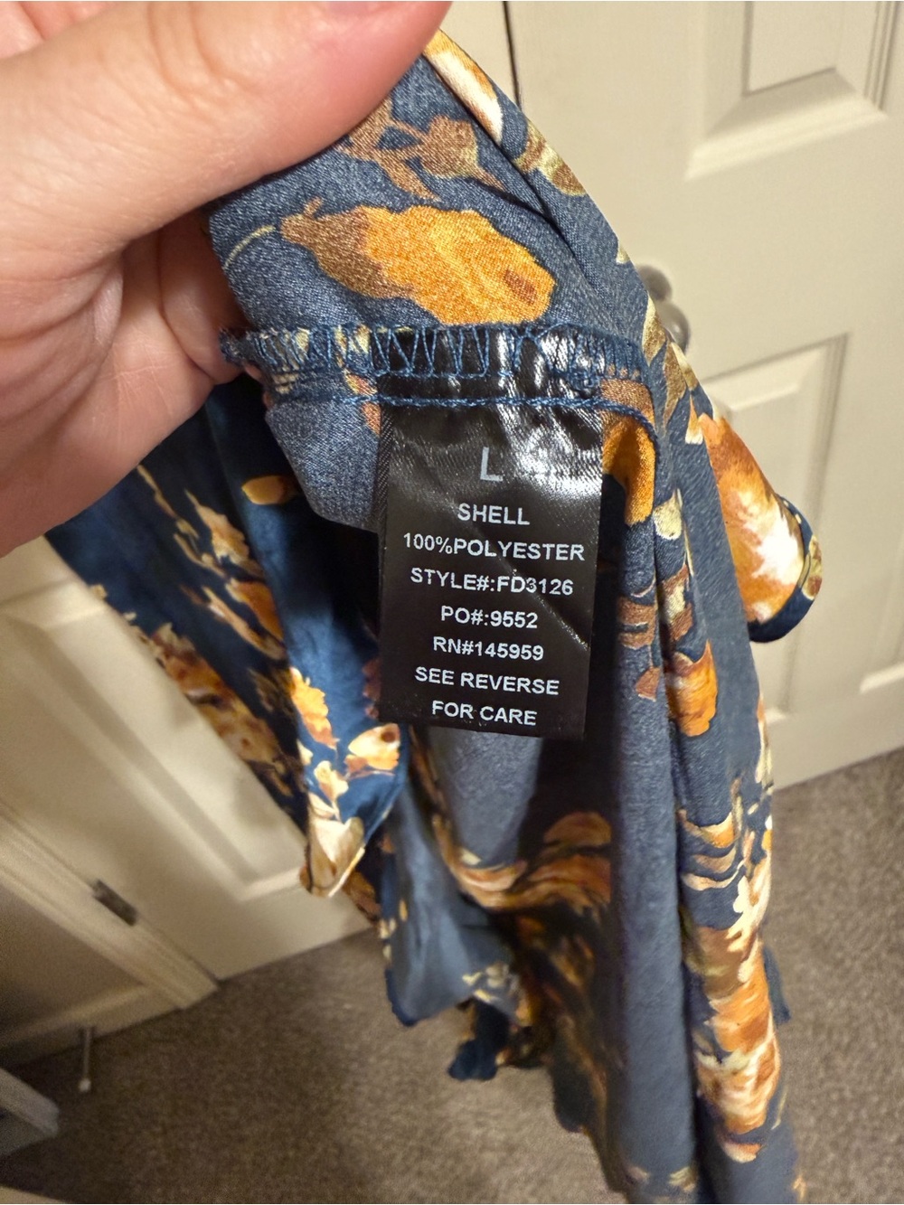 Floral Ruffle V-Neck Maxi Dress in Teal - Picture 5 of 6